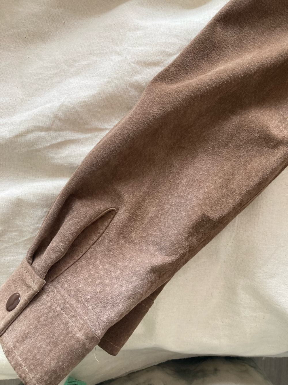 Brown Suede Two-Piece Jacket & Flared Pants Set Sz 7 - Picture 12 of 14
